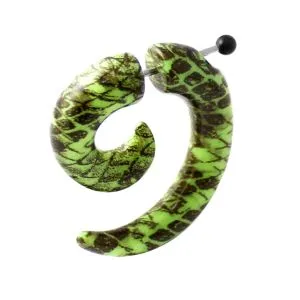 Black and Green Pattern Invisible Fake Ear plug