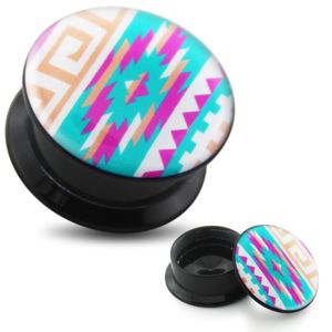 Colorful Lego blocks UV Internal Screw Fit Ear Tunnel