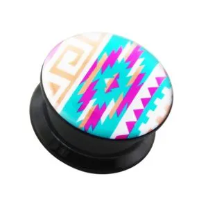 Colorful Lego blocks UV Internal Screw Fit Ear Tunnel