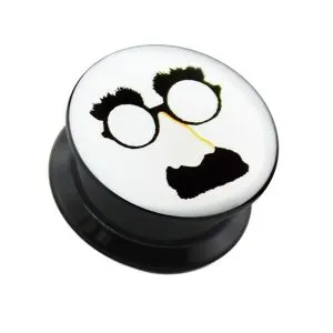 Mustache Nose Glasses UV Internal Screw Fit Ear Tunnel