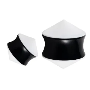 White UV Cone with Black Screw Flesh Tunnels