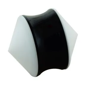 White UV Cone with Black Screw Flesh Tunnels