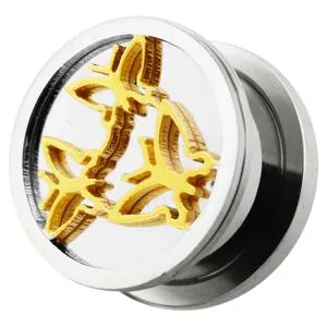 Tri Butterfly Screw Fit Ear Gauges