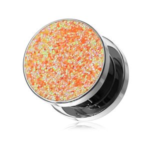 Glittering Orange Screw Fit Flesh Tunnel