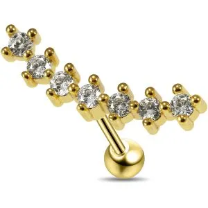 Crescent 7 Clear Crystal Cartilage Piercing Earring