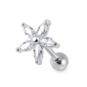  Heart Clear Gem Top Cartilage Helix Tragus Piercing Surgical Steel  Ear Stud