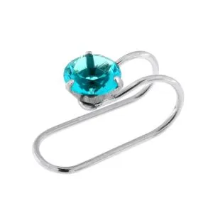 Round Jeweled Pressing Type Non Piercing Cartilage Clip on Ear ring