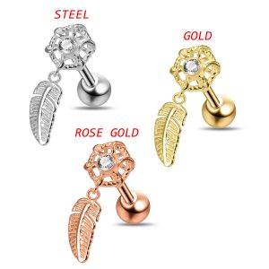 Dream Catcher with Hanging Cartilage Helix Tragus Piercing Ear Stud