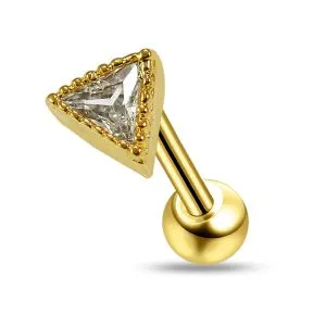 Jeweled Dotted Triangle Cartilage Helix Tragus Piercing Ear Stud