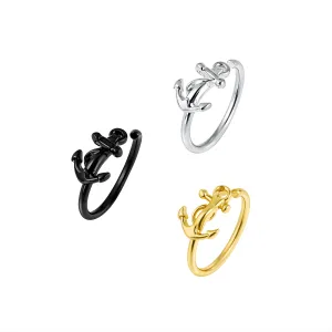 Anchor Style Cartilage Helix Tragus Hoop Ring Stud
