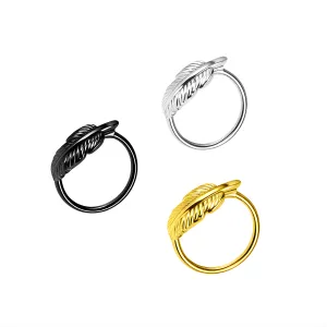 Leaf Style Cartilage Helix Tragus Hoop Ring Stud