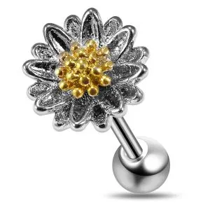 Daisy Flower Cartilage Helix Tragus Piercing Ear Stud