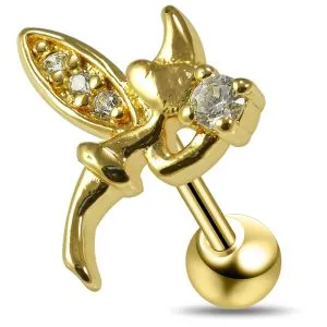 Micro Jeweled Witch with Wings Helix Tragus Piercing Ear Stud