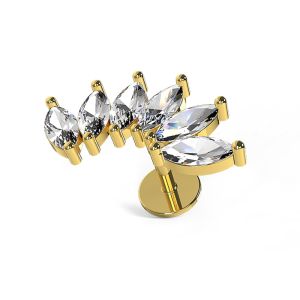 Marquise CZ Stones Wave Surgical Steel Helix Tragus Piercing Ear Stud