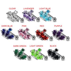 925 Sterling Silver Crown Cartilage Tragus Piercing Ear Stud