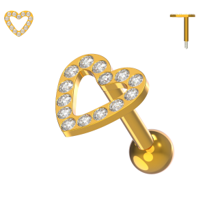 925 Sterling Silver CZ Open Heart Cartilage Tragus Piercing Ear Stud Jewelry