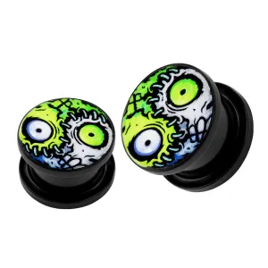 Zombie Eyes Logo UV External Screw Fit Ear Flesh Tunnel Gauges