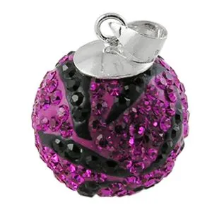 Beautiful Pink Crystal stone Studded Silver Zebra Pendent
