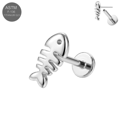 ASTM F-136 Titanium CZ Crystal Spike Drop Threadless Labret (18G/16G)