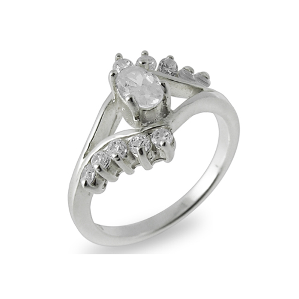 Quiges Classic and Fashion Ring made of 925 Sterling Silver with Crystal Zirconia Stones in different sizes and models